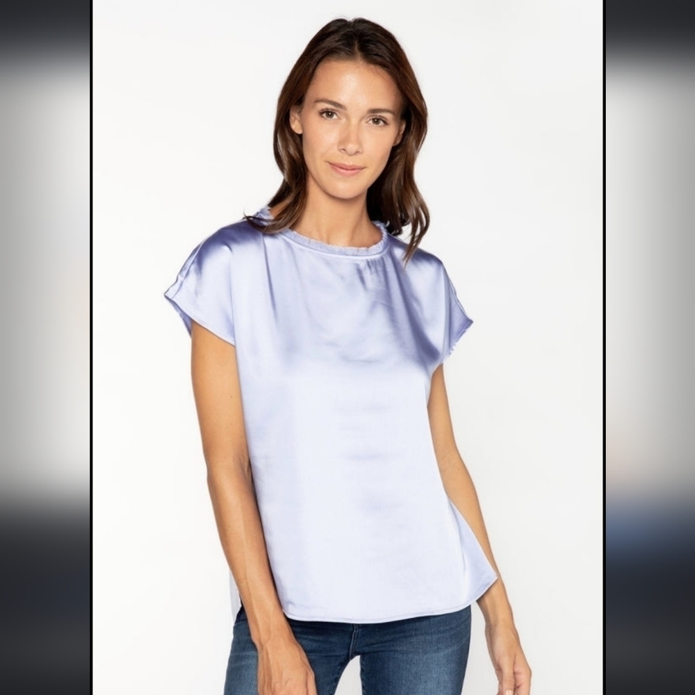 S'Edge Astor Satin Boxy Fit Blouse size XS/S Purple Lavender